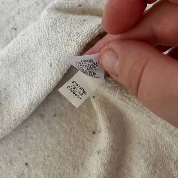 J Jill Pure Jill Sweater XS Petite White Speckled Knit V-Neck Tunic Pullover - Picture 6 of 11